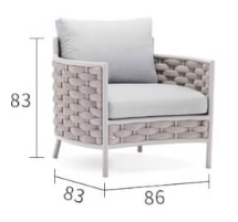 โซฟาสนาม 1 ที่นั่ง BUNISE รุ่น P56 ขนาด 86×83×83 ซม. สีเทา_1